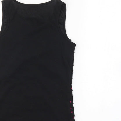 YD Girls Black   Basic Tank Size 10-11 Years