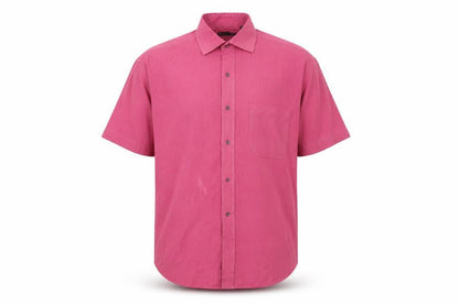 Mens UK Size 15.5 BHS Purple  Button-Up Short Sleeve Casual Shirt