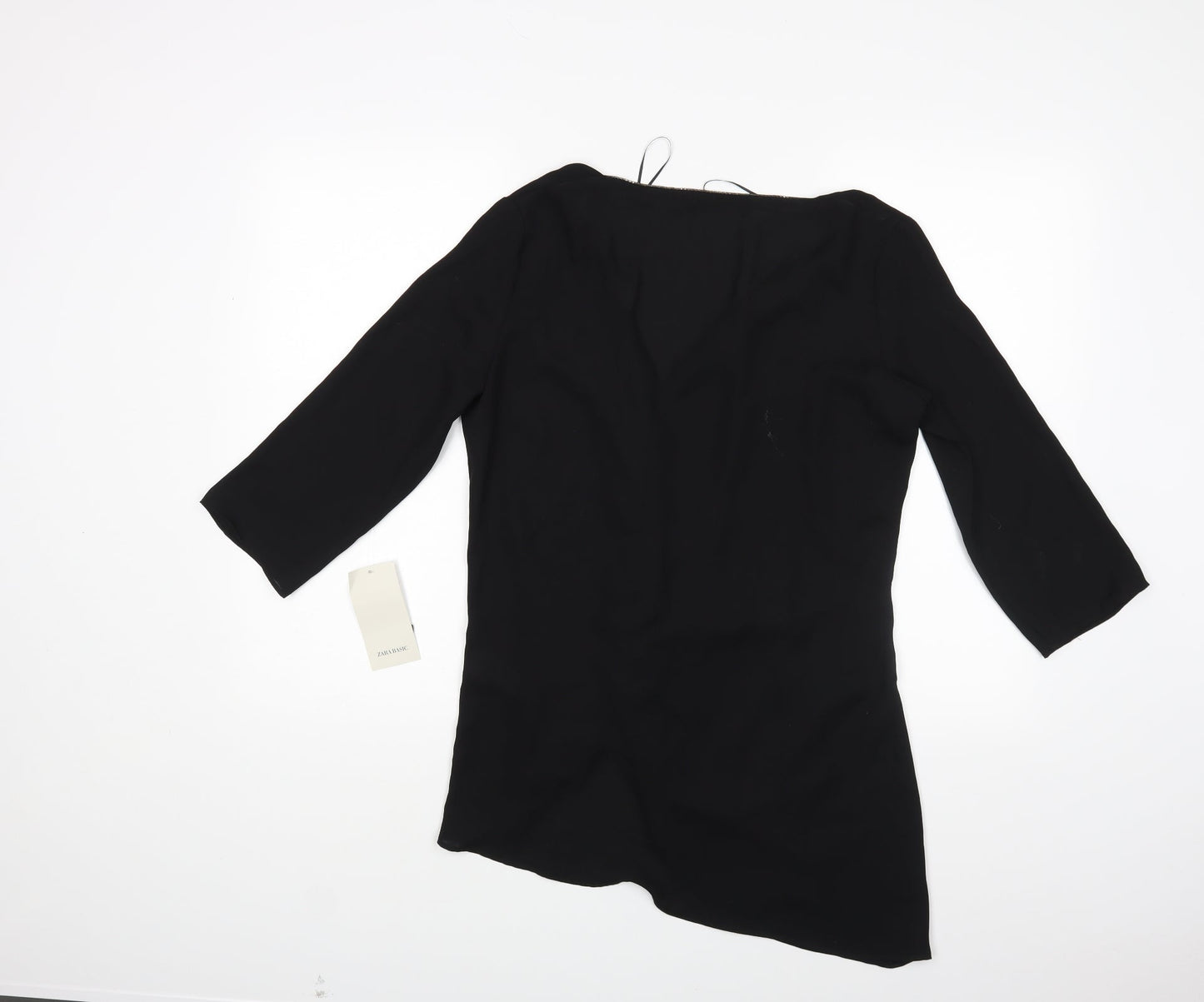 Womens UK Size M Zara Beige Basic Blouse