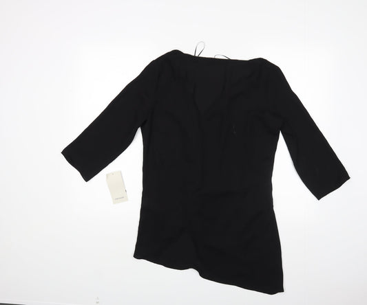 Womens UK Size M Zara Beige Basic Blouse