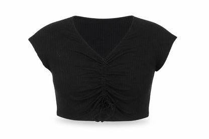Womens UK Size L New Look Black Cropped Blouse