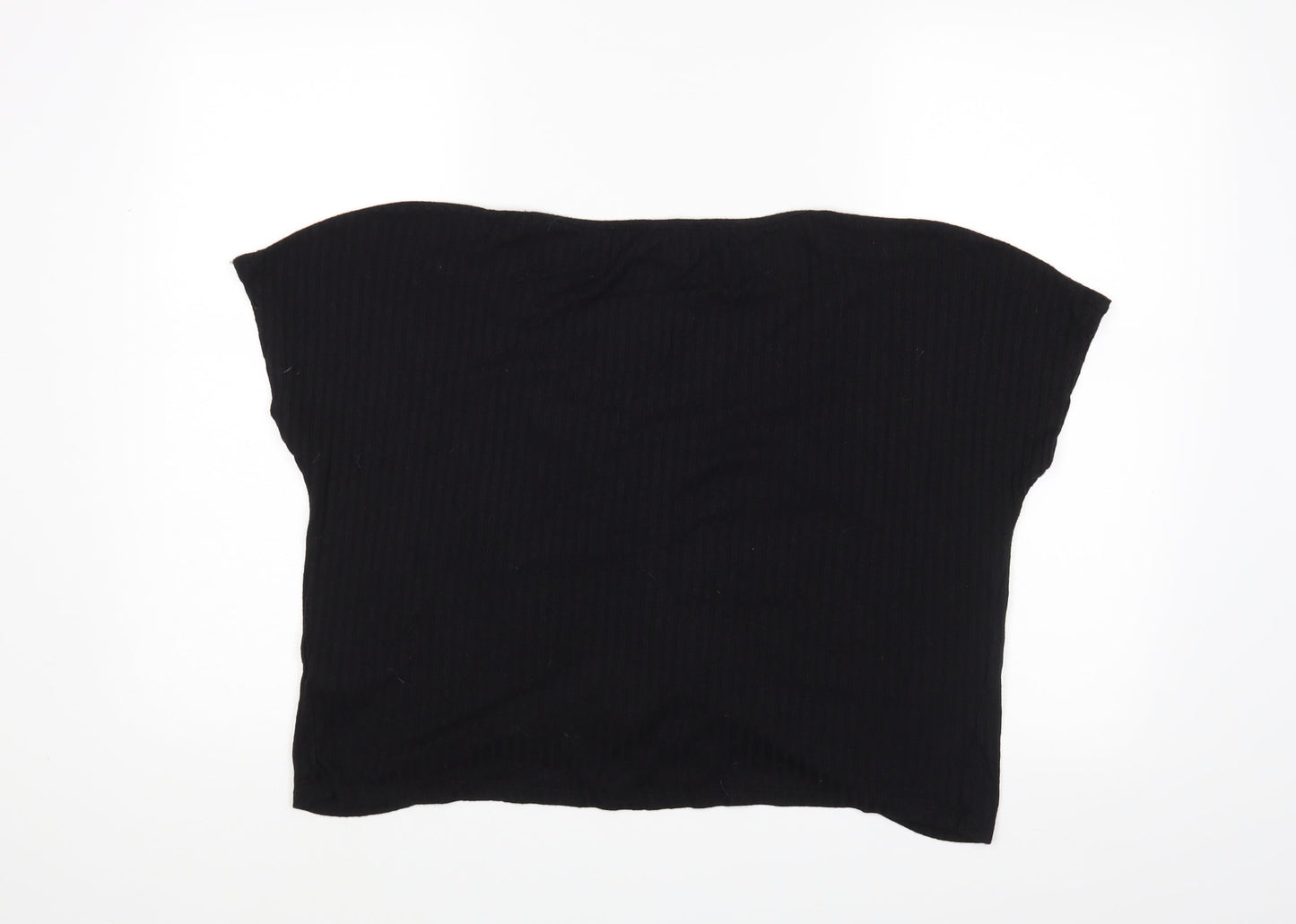 Womens UK Size L New Look Black Cropped Blouse
