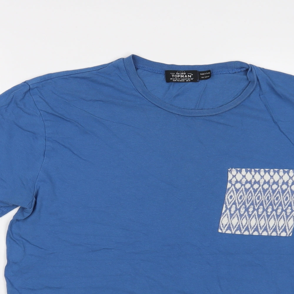 Topman Mens Blue    T-Shirt Size S