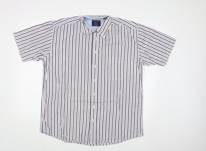 Today's Man Mens White Striped   Button-Up Size XL
