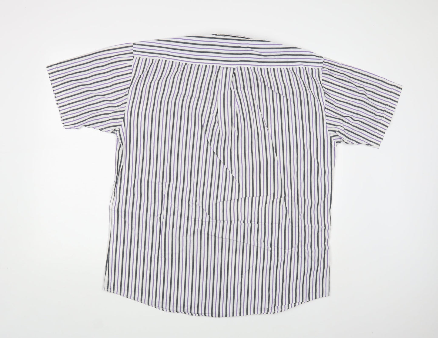 Today's Man Mens White Striped   Button-Up Size XL