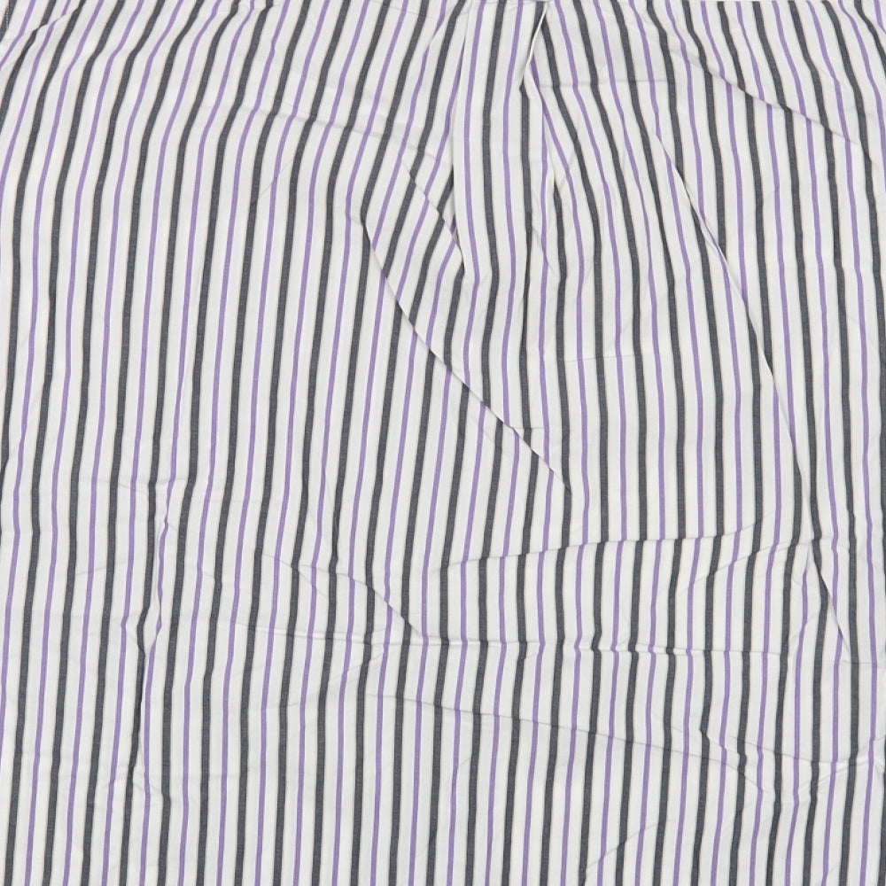 Today's Man Mens White Striped   Button-Up Size XL