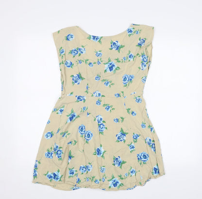 Motel Womens Beige Floral  Fit & Flare  Size XS