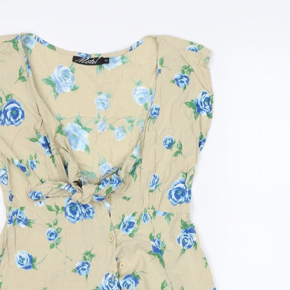 Motel Womens Beige Floral  Fit & Flare  Size XS
