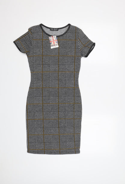 Select Womens Grey Check  Bodycon  Size 6
