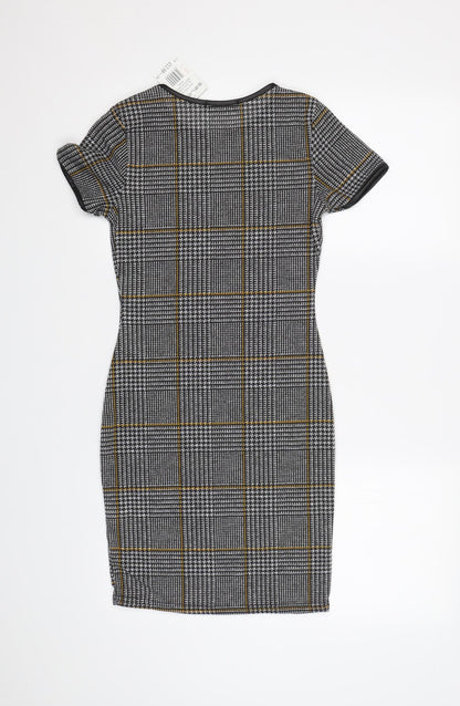 Select Womens Grey Check  Bodycon  Size 6