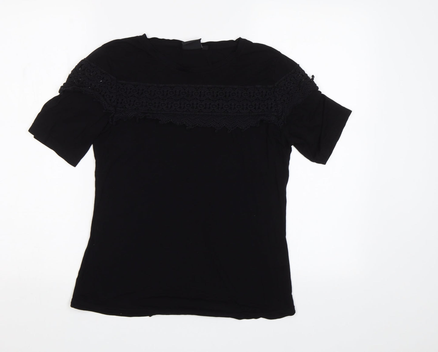 Womens UK Size 8 Be You Black Basic T-Shirt