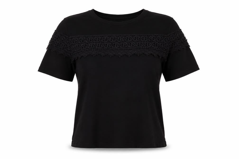 Womens UK Size 8 Be You Black Basic T-Shirt