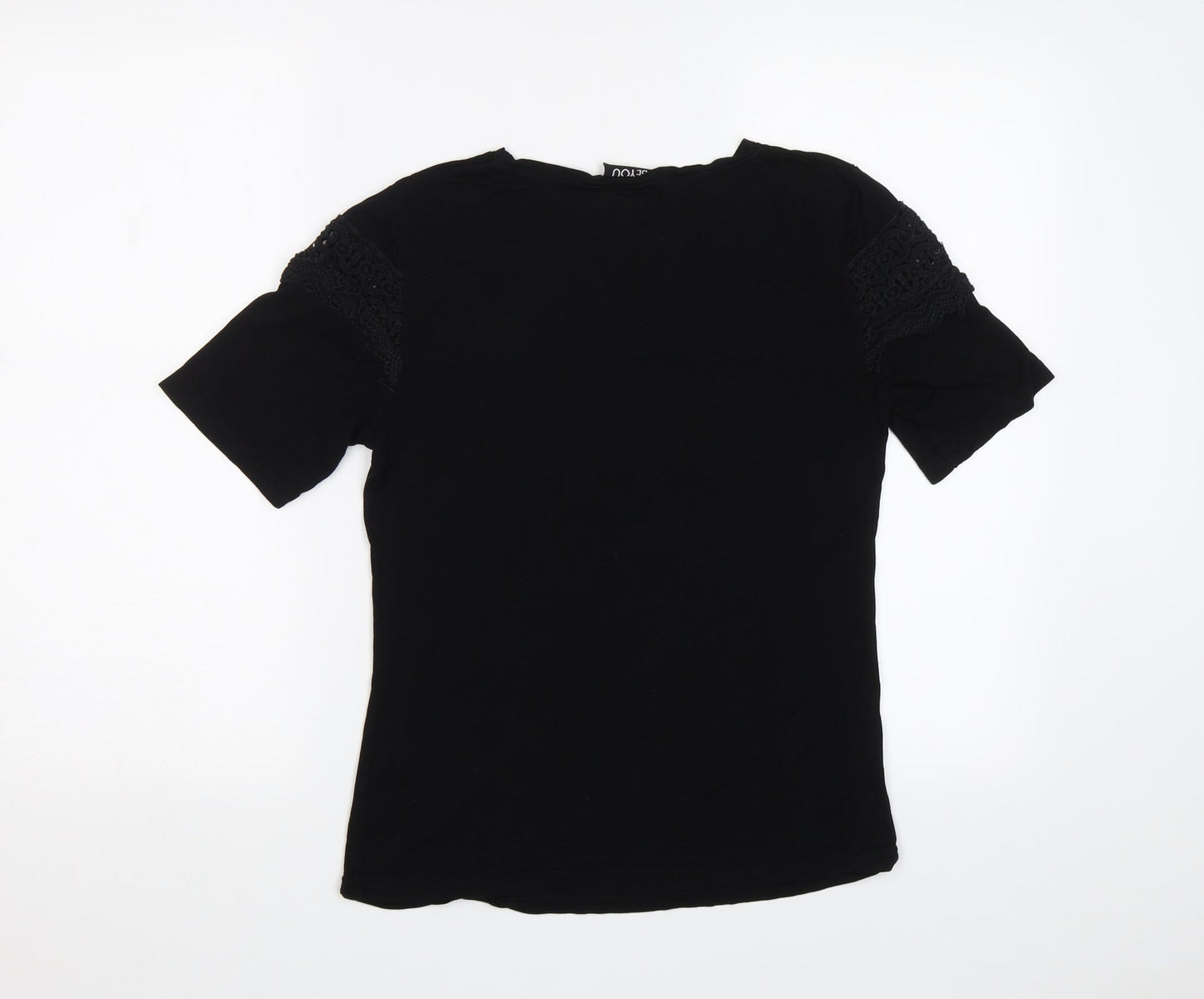 Womens UK Size 8 Be You Black Basic T-Shirt