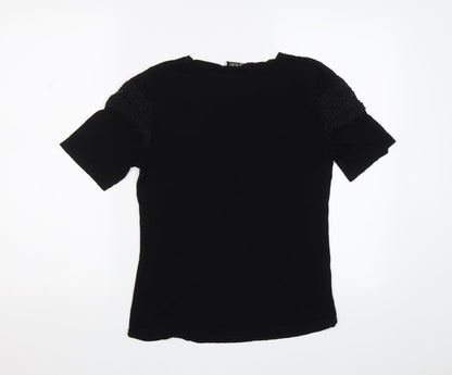 Womens UK Size 8 Be You Black Basic T-Shirt
