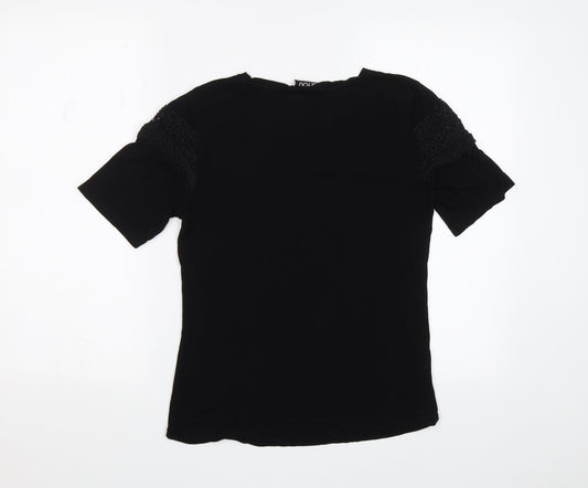 Womens UK Size 8 Be You Black Basic T-Shirt