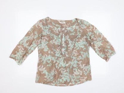 Womens UK Size 10 M&S Beige Basic Blouse