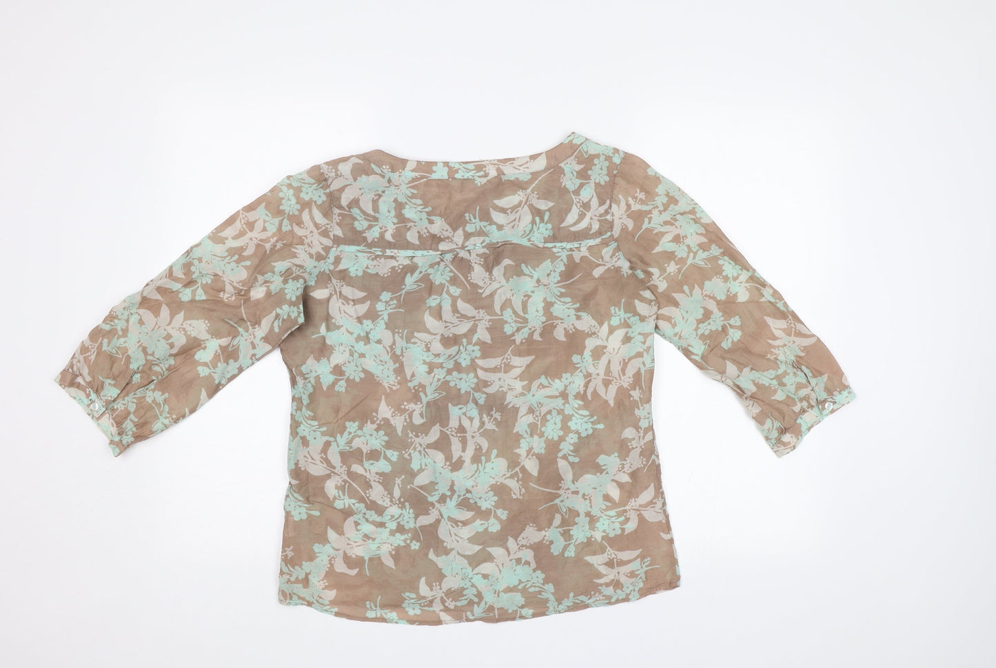 Womens UK Size 10 M&S Beige Basic Blouse
