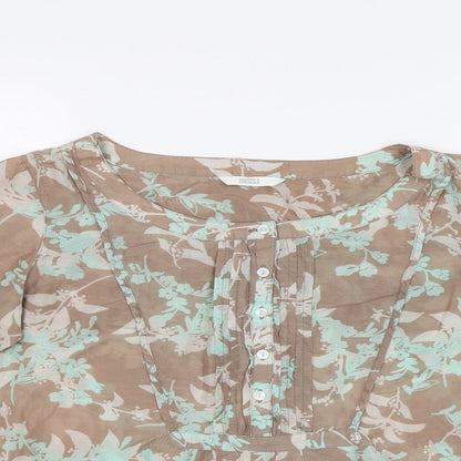 Womens UK Size 10 M&S Beige Basic Blouse