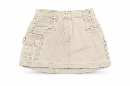 Front view of Next girls’ beige a-line skirt, size 3-6, months