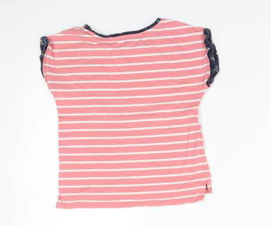 Nutmeg Girls Pink Striped   Pyjama Top Size 6-7 Years