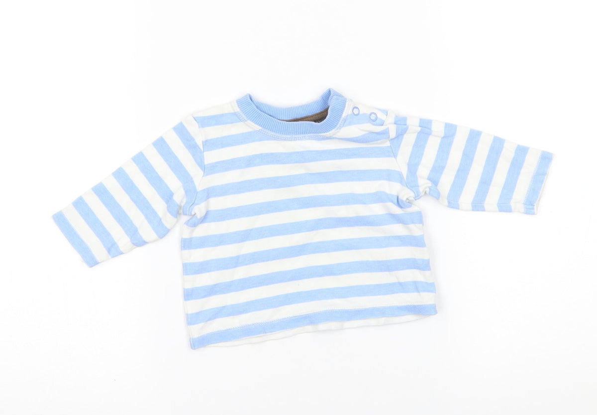 George Baby White Striped  Basic T-Shirt Size 0-3 Months  -