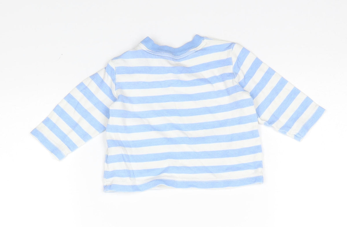 George Baby White Striped  Basic T-Shirt Size 0-3 Months  -
