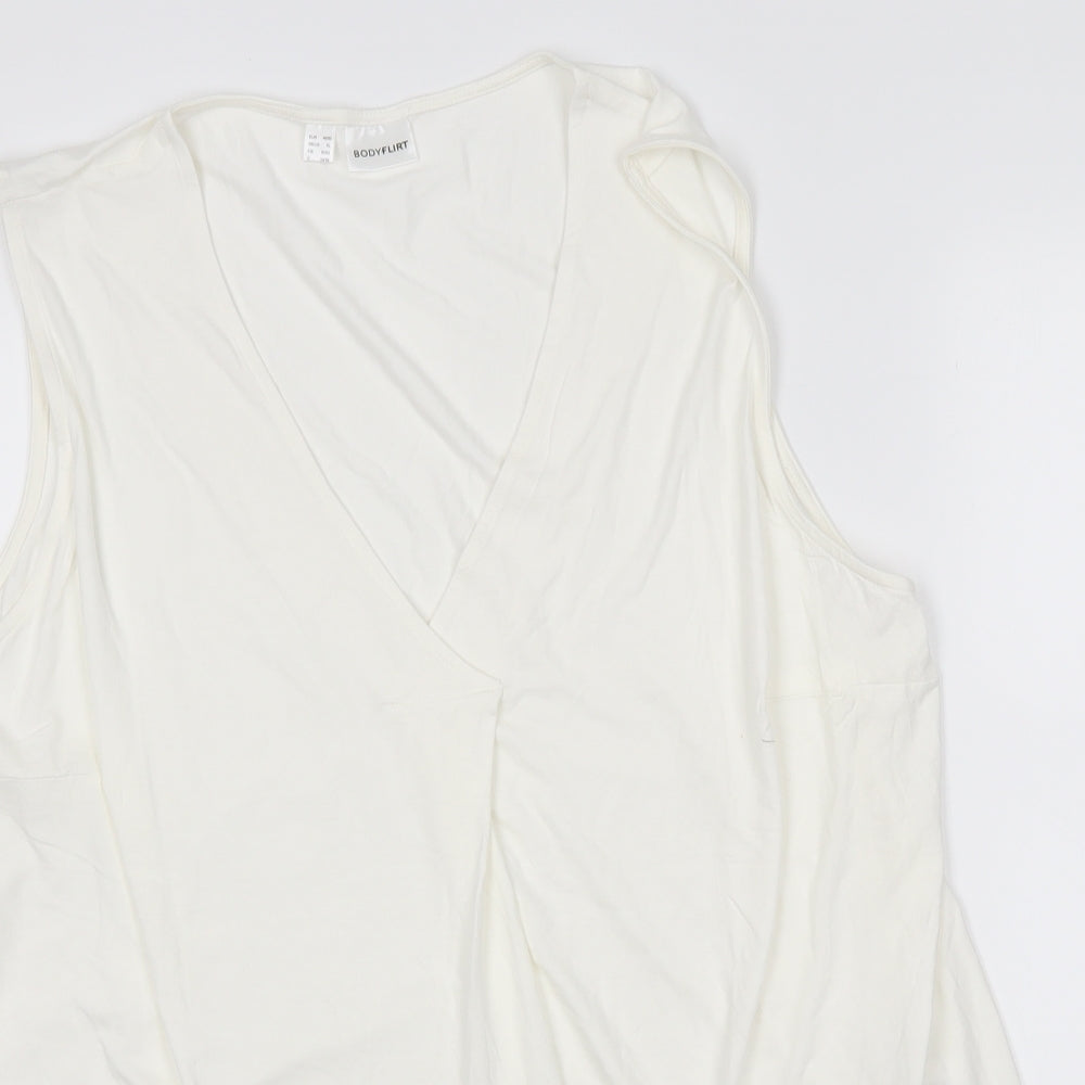 Womens UK Size XL Bodyflirt White Basic Blouse