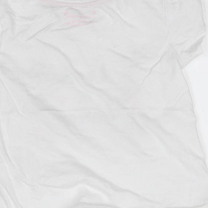 Primark Girls White   Basic T-Shirt Size 5-6 Years  - love to dance