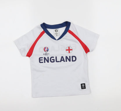 euro 2016 france Girls White   Basic T-Shirt Size 2-3 Years  - england