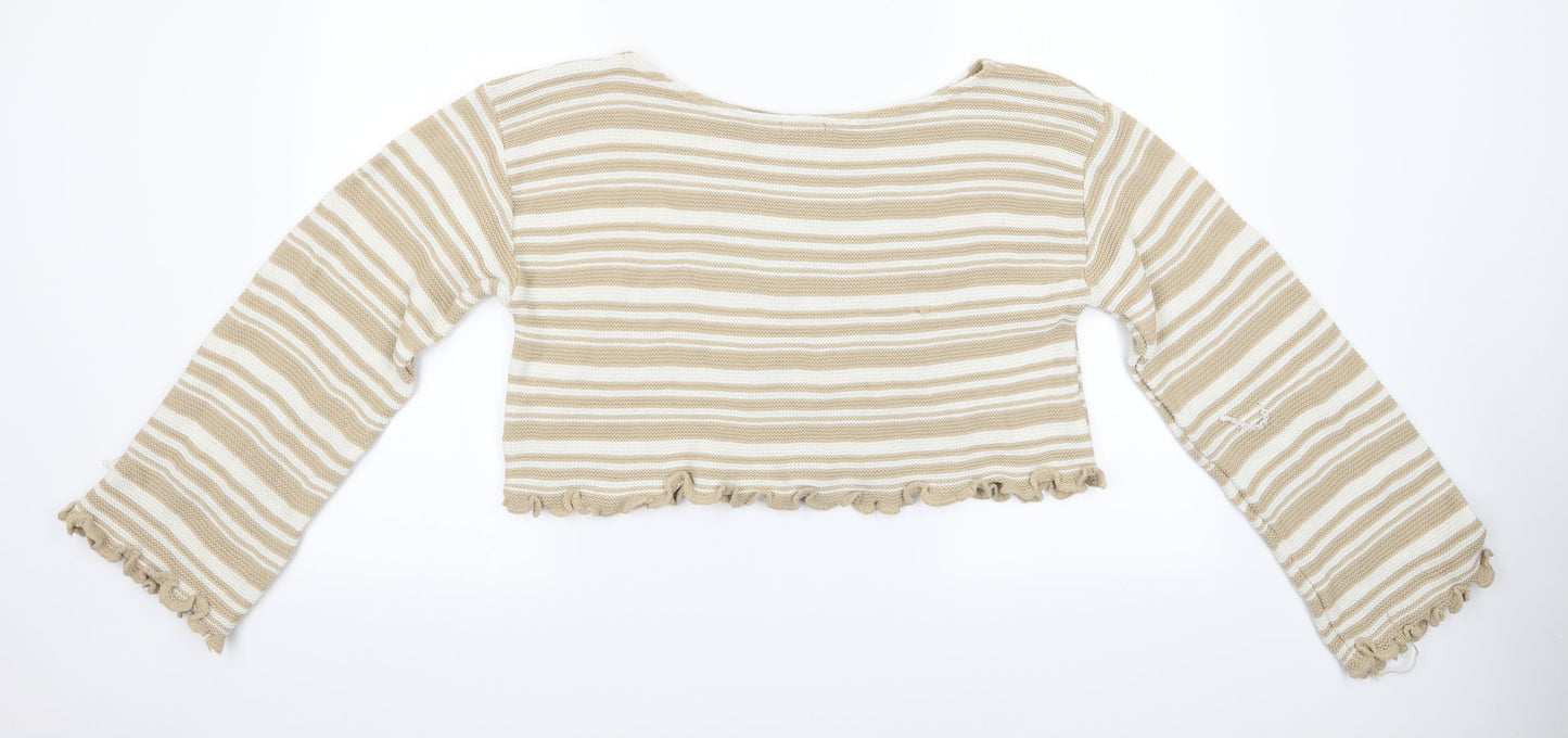 Womens UK Size M Nasty Gal Beige Pullover Jumper