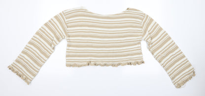 Womens UK Size M Nasty Gal Beige Pullover Jumper