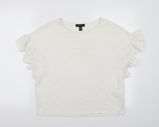 Womens UK Size 8 New Look Ivory Basic Blouse