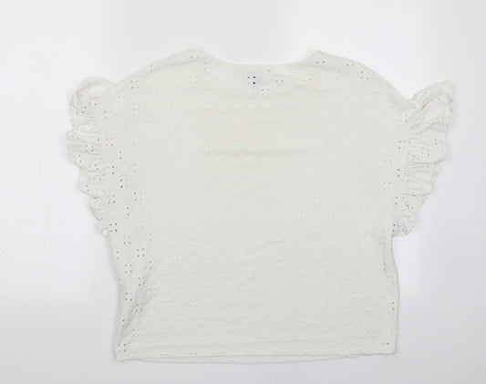 Womens UK Size 8 New Look Ivory Basic Blouse