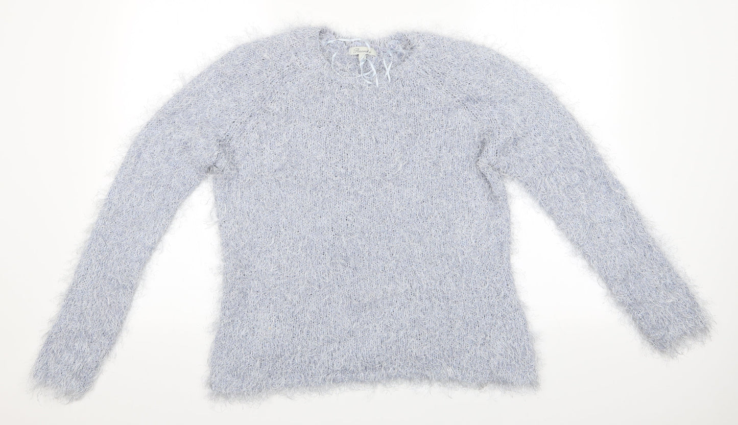 Womens UK Size XL Peacocks Blue Pullover Jumper