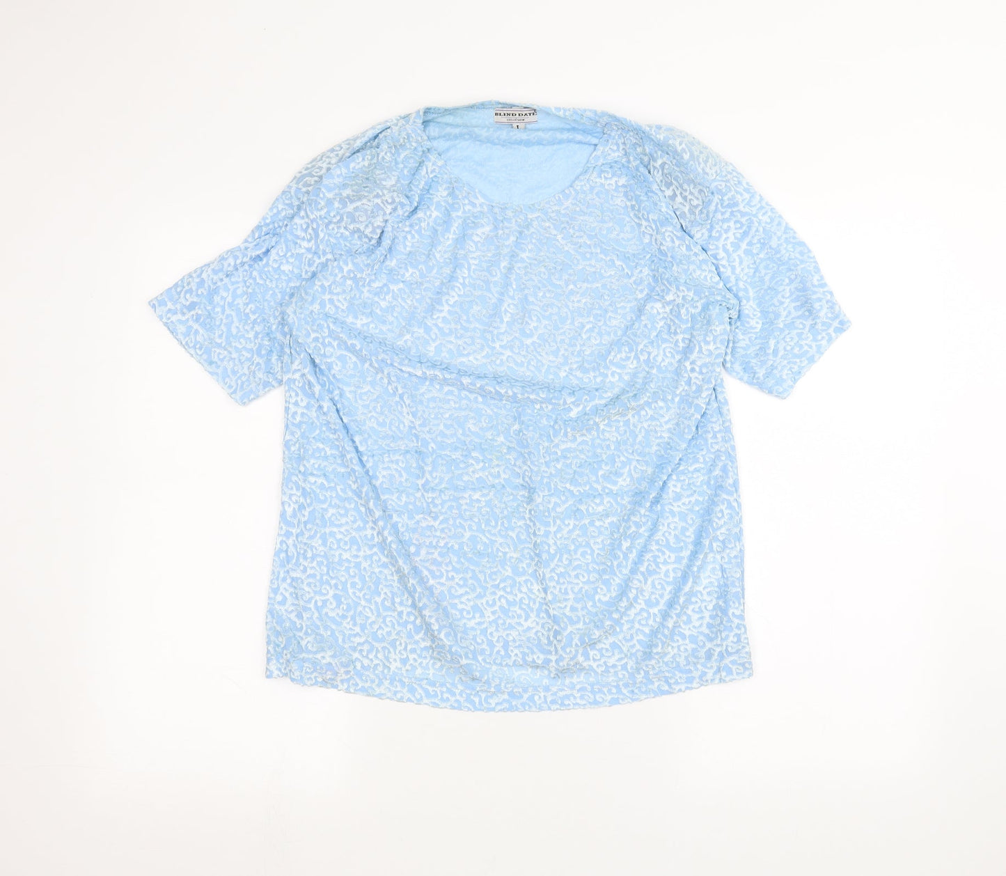 Blind Date Womens Blue   Basic T-Shirt Size L