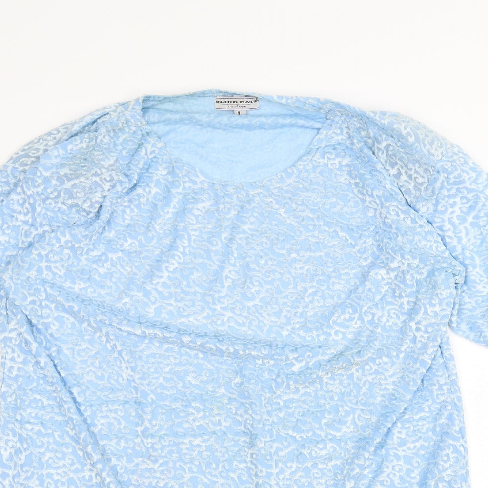 Blind Date Womens Blue   Basic T-Shirt Size L