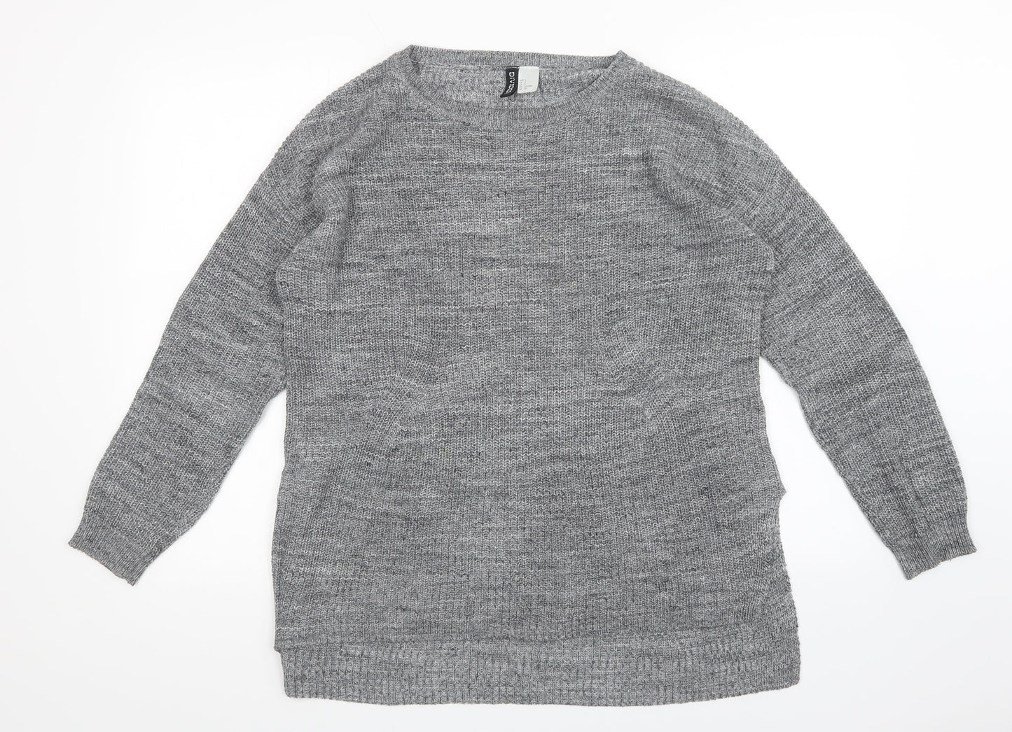 Womens UK Size S Divided Grey Pullover Jumper