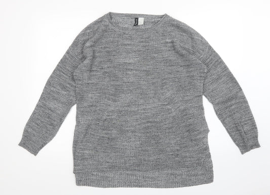 Womens UK Size S Divided Grey Pullover Jumper