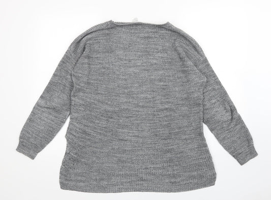 Womens UK Size S Divided Grey Pullover Jumper
