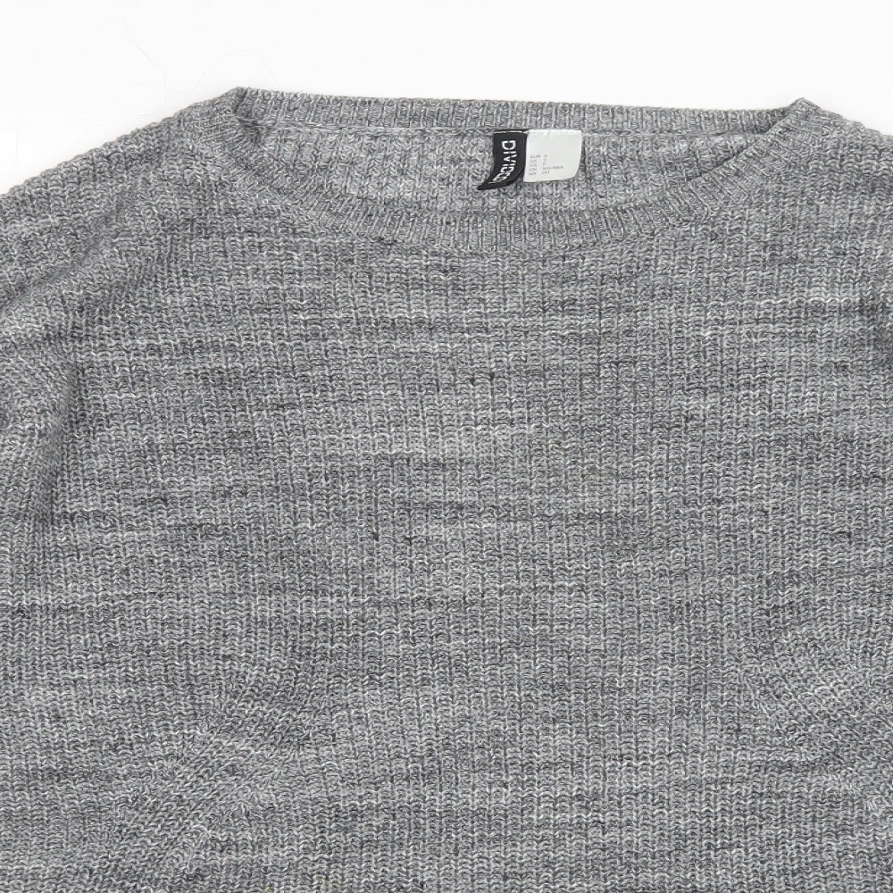 Womens UK Size S Divided Grey Pullover Jumper