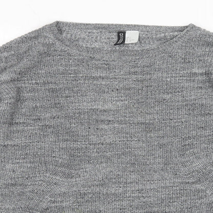 Womens UK Size S Divided Grey Pullover Jumper