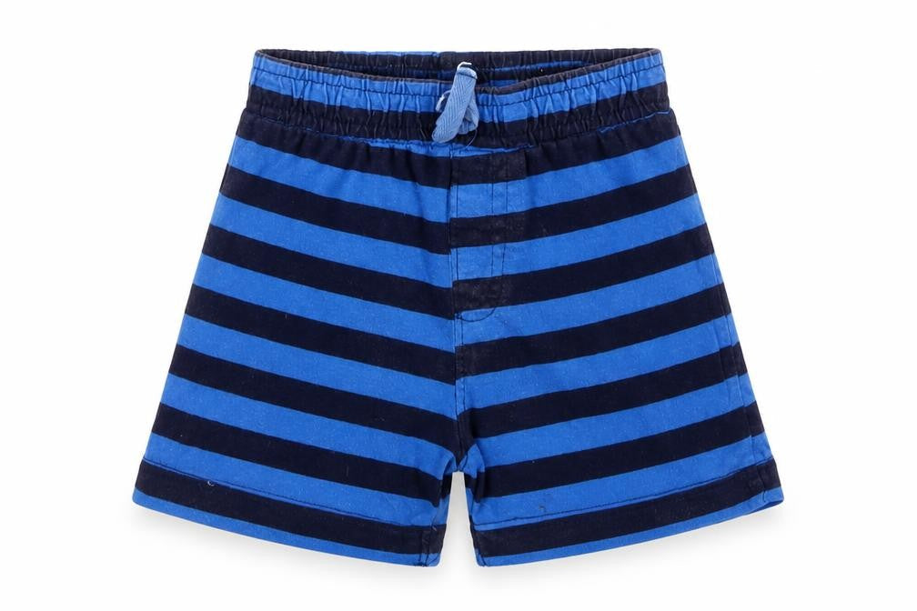 Front view of Baby boys’ blue striped sweatpants, size 9-12, months