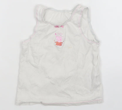 Mothercare Girls White   Basic Tank Size 2-3 Years  - Peppa Pig