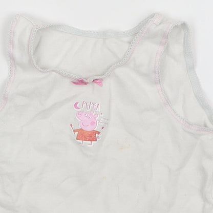 Mothercare Girls White   Basic Tank Size 2-3 Years  - Peppa Pig