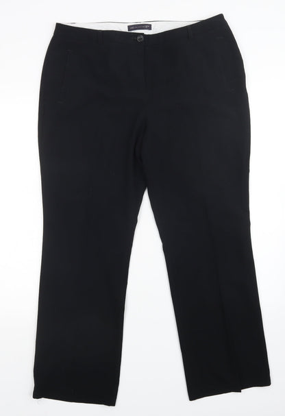 Womens UK Size 14 M&S Regular Fit  Black Trousers