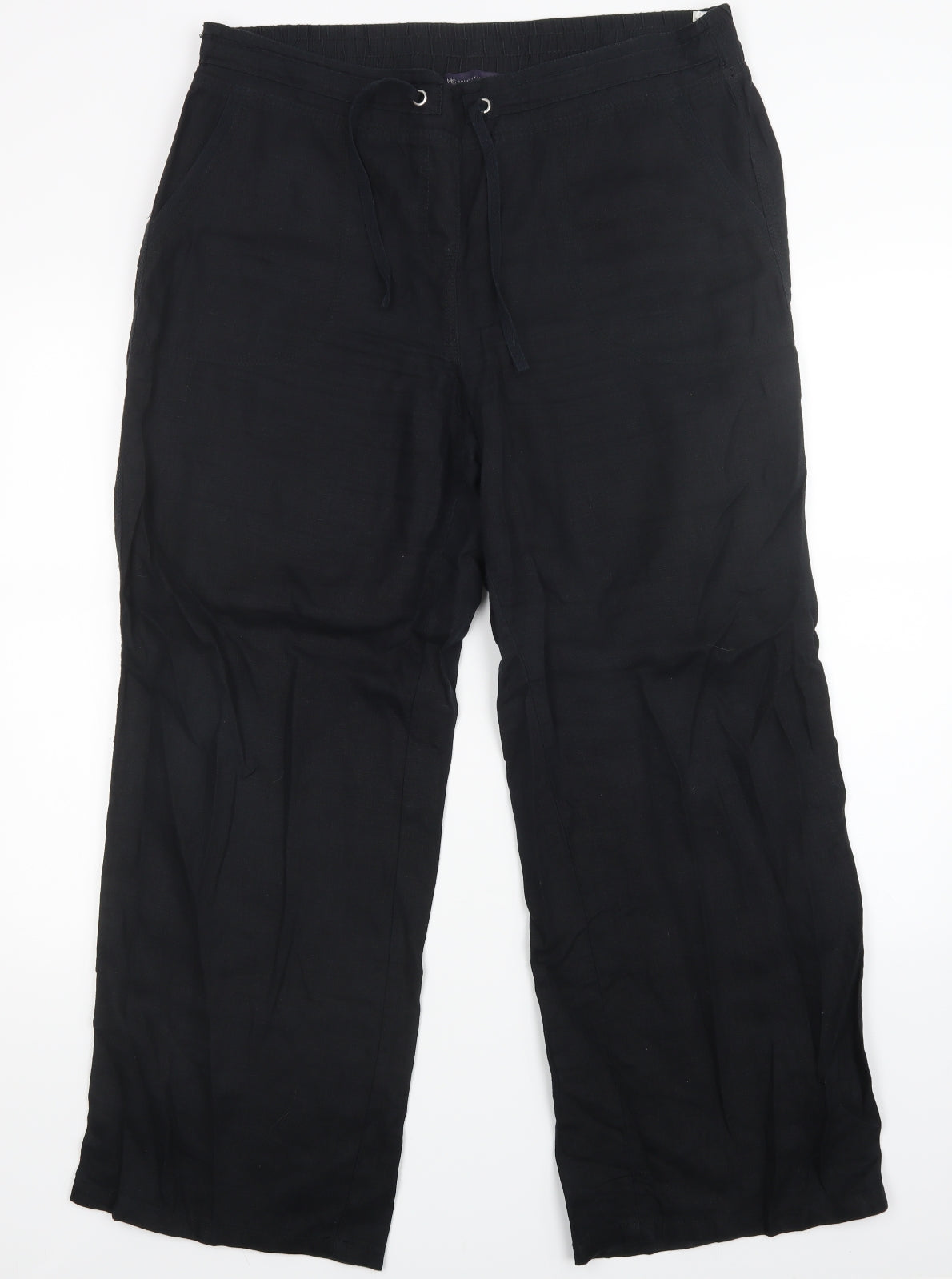 Womens UK Size 16 M&S Regular Fit  Black Trousers