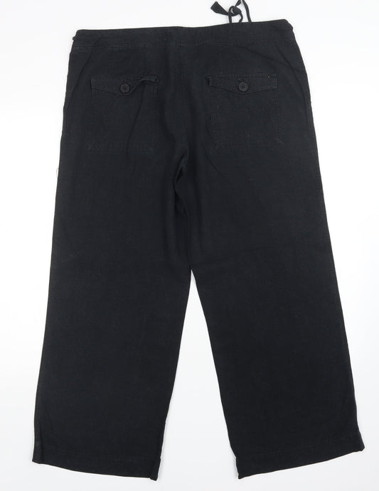 South Womens Black   Trousers  Size 14 L27 in