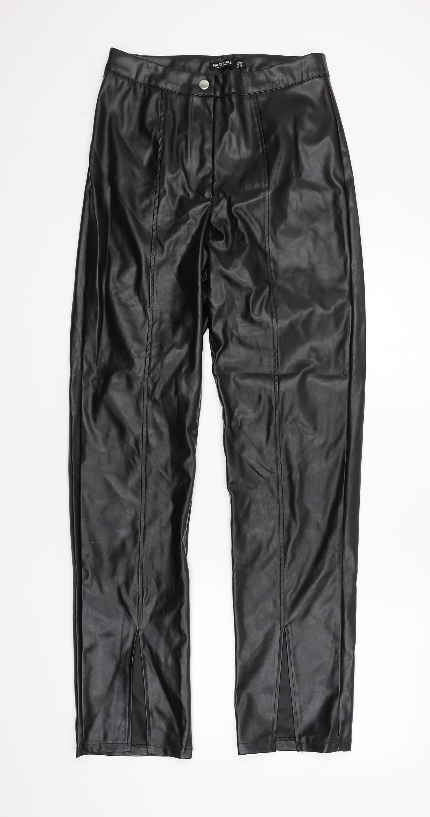 Womens UK Size 10 Nasty Gal Regular Fit  Black Trousers