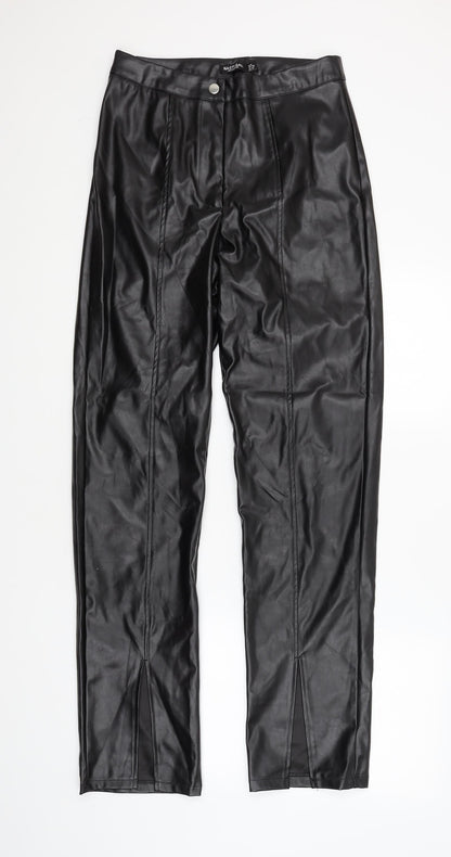 Womens UK Size 10 Nasty Gal Regular Fit  Black Trousers
