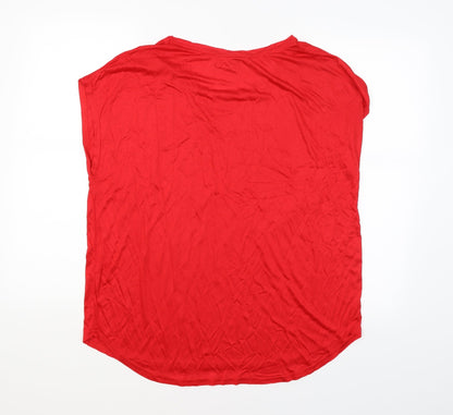 Womens UK Size  Preworn Red Basic Blouse